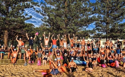 Group of swimmers on the beach