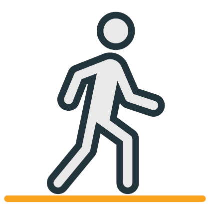 Pathways icon for budget - a figure walking on a line