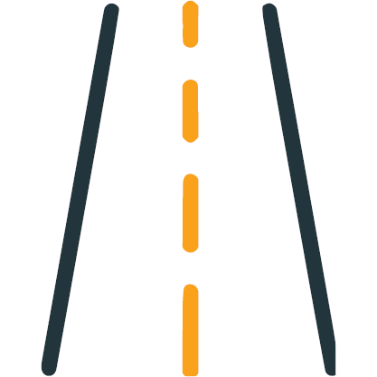 Rehab icon for budget - a road section