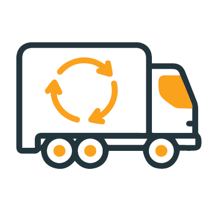 Waste icon for budget - recycling collection truck