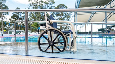 50 metre heated swimming pool ramp access