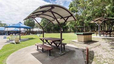 Barbecue facilities and picnic tables