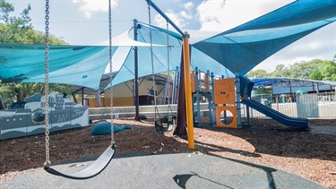 Partly shaded playground