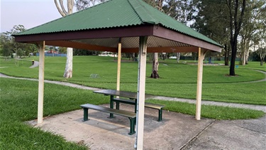 Picnic table and shelter