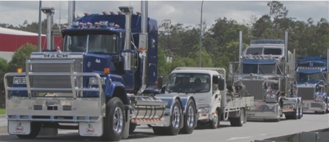 Image of a convoy of trucks