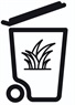 Icon wheelie bin with grass inside