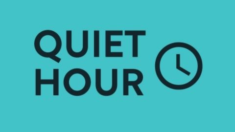 Quiet Hour logo on teal background