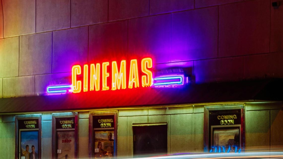 Fluorescent cinema sign