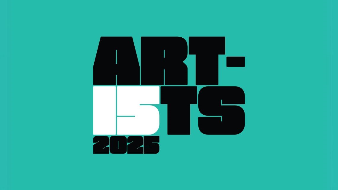 15 Artists 2025 logo with teal background