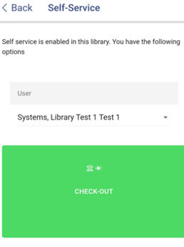 Screenshot of green checkout screen