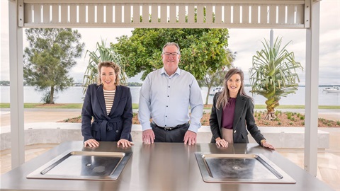 MP Ali King,  Mayor Peter Flannery, Cr Brooke Savige