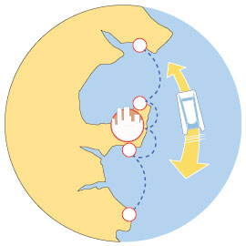 Illustration of ferry stops of Moreton Bay