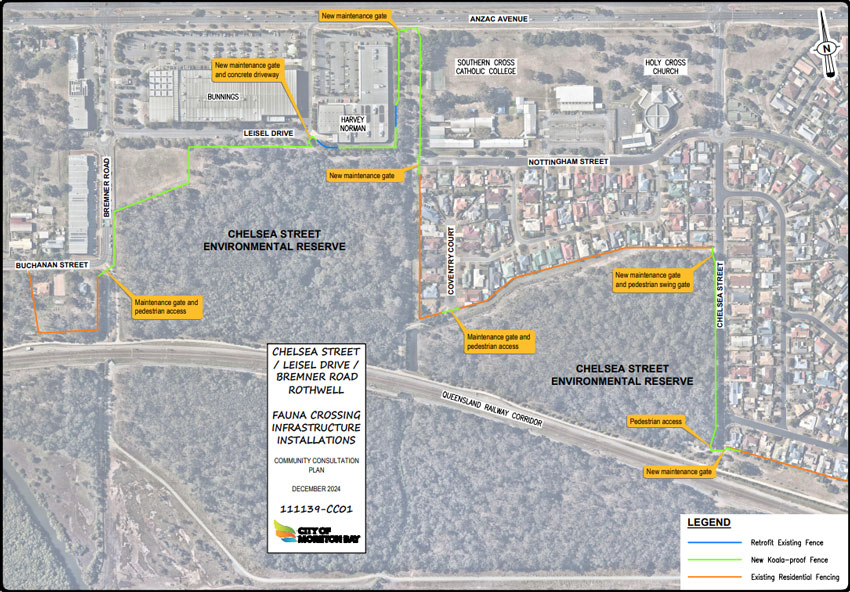 The map shows the location of new infrastructure which is outlined below the map.