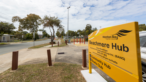 Beachmere Hub signage