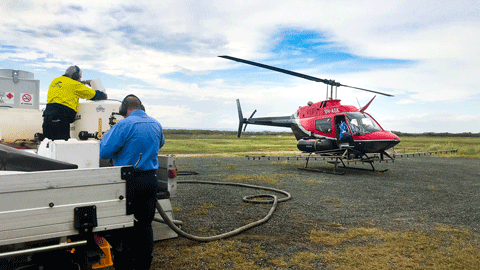 Mosquito management helicopter for aerial sprays