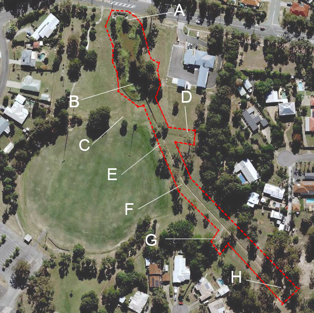 Williamina Court Park channel upgrade location map