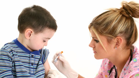 Child getting vaccine